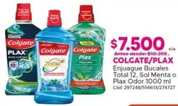 Maicao Colgate/plax enjuague bucales total 12, sol menta o plax odor oferta