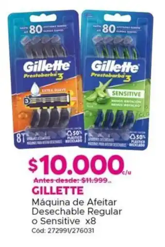 Maicao Gillette máquina de afeitar desechable regular o sensitive oferta