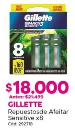 Maicao Gillette repuestosde afeitar sensitive oferta
