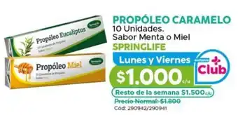 Maicao Propóleo caramelo sabor menta o miel springlife lunes y viernes oferta