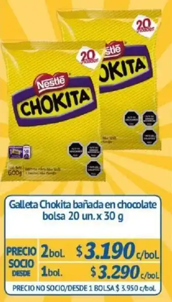 Alvi Galleta Chokita Bañada en Chocolate Bolsa 20un. x 30g oferta