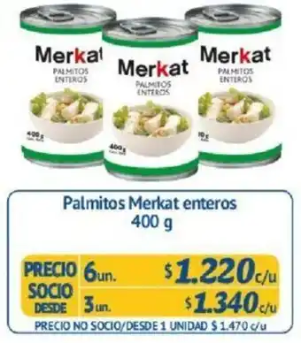 Alvi Palmitos Merkat enteros 3un. 400g oferta