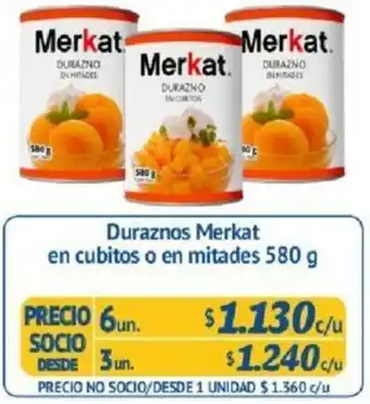 Alvi Duraznos Merkat en Cubitos o en Mitades 3un. 580g oferta