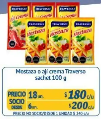 Alvi Mostaza o Ají Crema Traverso Sachet 6un. 100g oferta