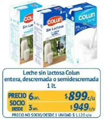 Alvi Leche Sin Lactosa Colun Entera, Descremada o Semidescremada 3un. 1lt oferta