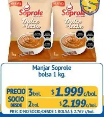 Alvi Manjar Soprole Bolsa 2bol. 1kg oferta