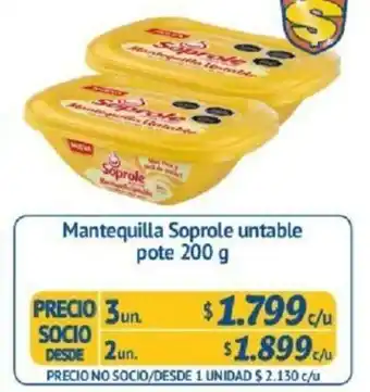 Alvi Mantequilla Soprole Untable Pote 2un. 200g oferta