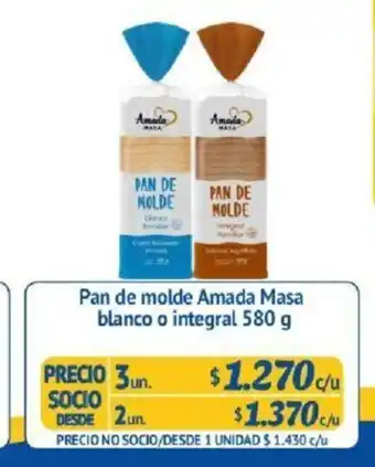 Alvi Pan de Molde Amada Masa Blanco o Integral 2un. 580g oferta