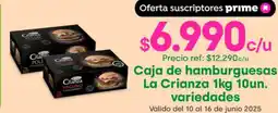 Jumbo La crianza caja de hamburguesas oferta
