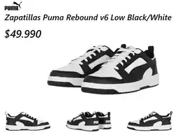 Belsport Puma zapatillas puma rebound v6 low black/white oferta