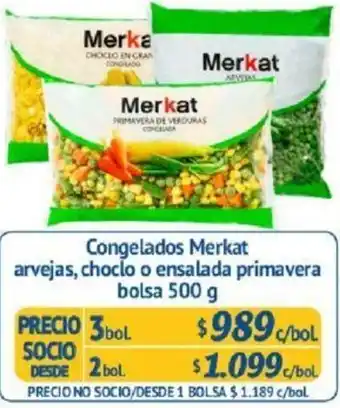Alvi Congelados Merkat Arvejas, Choclo o Ensalada Primavera Bolsa 2bol. 500g oferta