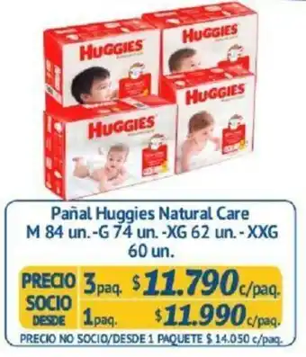Alvi Pañal Huggies Natural Care M-84/G-74/XG-62/XXG-60 un. / oferta
