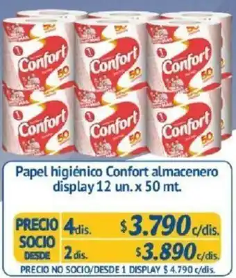 Alvi Papel Higiénico Confort Almacenero Display 12un. x 50mt 2dis. oferta