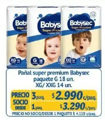 Alvi Pañal Super Premium Babysec Paquete G-18/XG/XXG 14 un. oferta