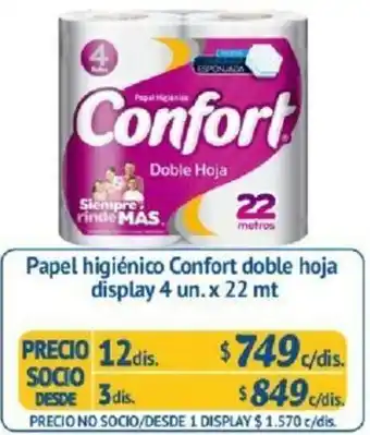 Alvi Papel Higiénico COnfort Doble Hoja Display 4un. x 22mt. 3dis. oferta