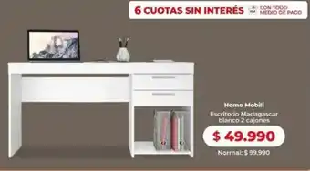 Easy Home mobili escritorio madagascar blanco 2 cajones oferta