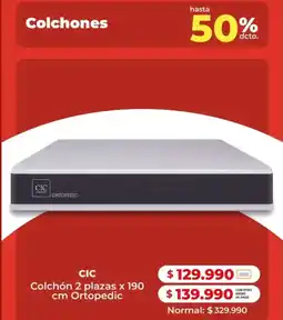 Easy CIC Ortopedic colchón 2 plazas x 190 cm oferta