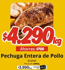 Unimarc Pechuga entera de pollo oferta