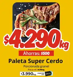 Unimarc Paleta super cerdo porcionada granel oferta
