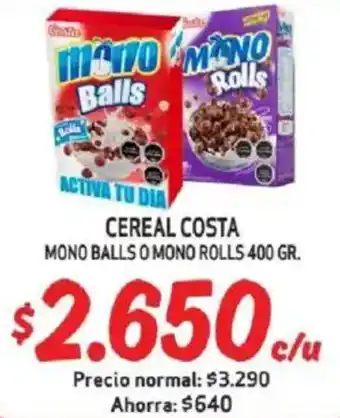 Mayorista 10 Cereal costa mono balls o mono rolls oferta