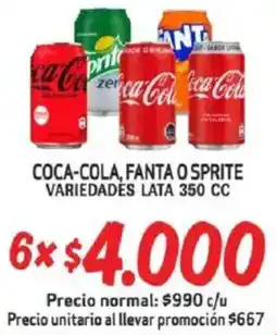 Mayorista 10 Coca-cola, fanta o sprite variedades lata oferta