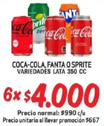 Mayorista 10 Coca-cola, fanta o sprite variedades lata oferta