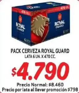 Mayorista 10 Royal guard pack cerveza lata oferta