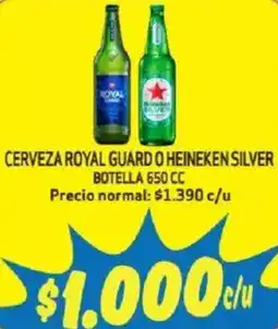 Mayorista 10 Cerveza royal guard o heineken silver botella oferta