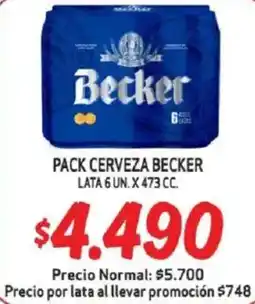 Mayorista 10 Becker pack cerveza lata oferta