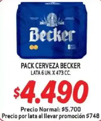 Mayorista 10 Becker pack cerveza lata oferta