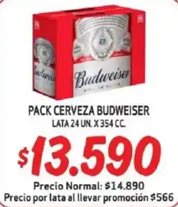 Mayorista 10 Budweiser pack cerveza lata oferta