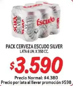 Mayorista 10 Escudo silver pack cerveza lata oferta