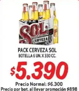 Mayorista 10 Sol pack cerveza botella oferta