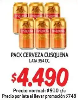 Mayorista 10 Pack cerveza cusquena lata oferta