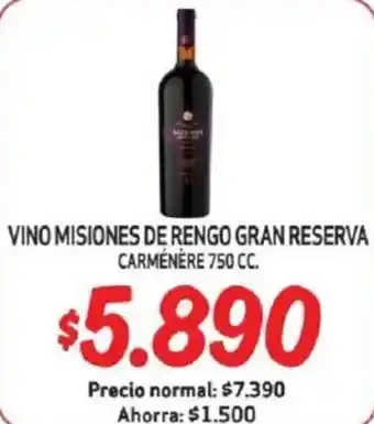 Mayorista 10 Vino misiones de rengo gran reserva carménère oferta