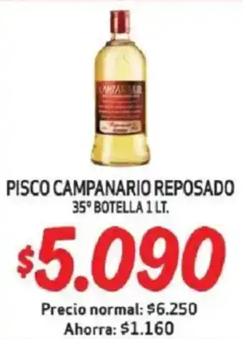 Mayorista 10 Pisco campanario reposado 35° botella oferta