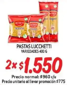 Mayorista 10 Pastas lucchetti variedades oferta