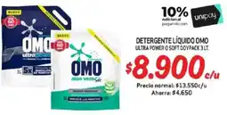 Mayorista 10 Omo detergente líquido ultra power o soft doypack oferta