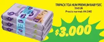 Mayorista 10 Babysec tripack toa hum premium oferta