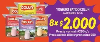 Mayorista 10 Colun yoghurt batido variedades oferta