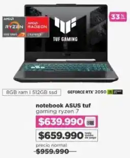 Ripley Asus notebook tuf oferta