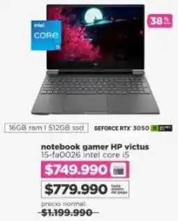 Ripley HP notebook gamer victus oferta