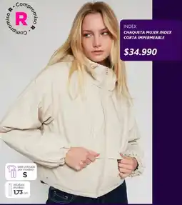 Ripley Index chaqueta mujer index corta impermeable oferta