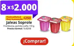 Unimarc Jaleas soprole frambuesa, guinda o piña oferta