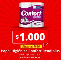 Unimarc Confort papel higiénico rendiplus oferta