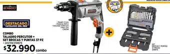 Construmart Combo taladro percutor + set brocas y puntas oferta