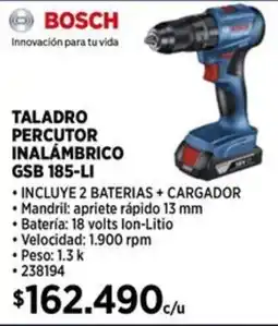 Construmart Bosch taladro percutor inalámbrico oferta