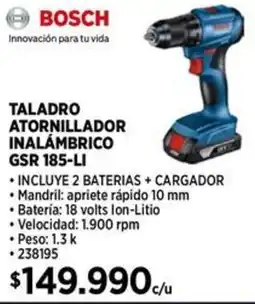 Construmart Bosch taladro atornillador inalámbrico oferta