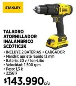 Construmart Stanley taladro atornillador inalámbrico oferta