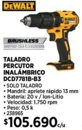Construmart Dewalt taladro percutor inalámbrico oferta